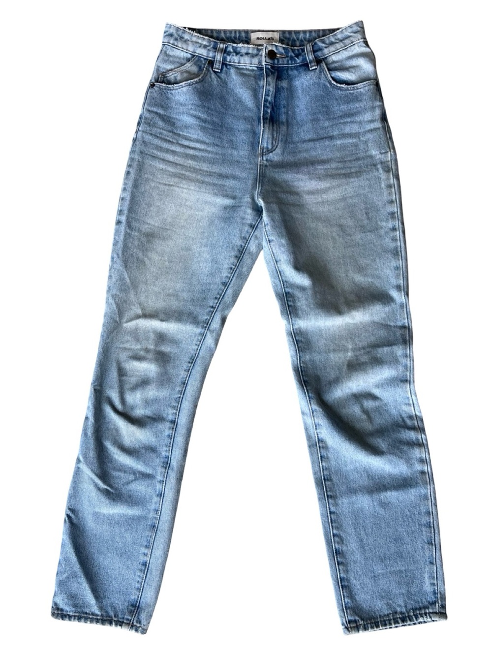 Rolla’s Dusters High Rise Slim Jeans Light Wash Size 28 AU 10 Cropped Denim